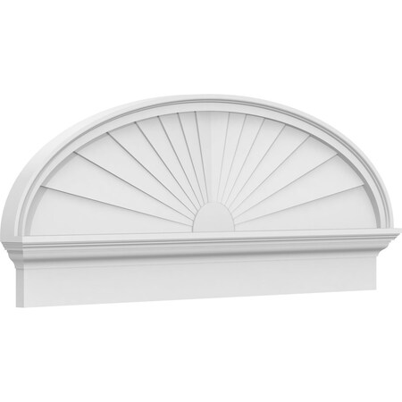 Ekena Millwork Elliptical Sunburst Architectural Grade PVC Combination Pediment, 46"W x 18-3/8"H x 2-3/4"P PEDPC046X185ELL01